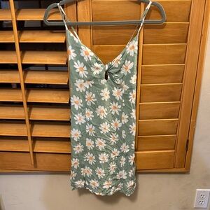 Full Tilt Green Floral Mini Dress